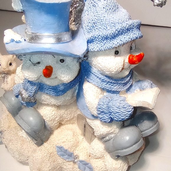 1998 Snowman's Around Tree Singing Christmas Carol Book Figurine - Picture 5 of 10